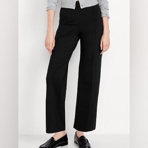 Old Navy Petite Black Extra High-Waisted Stevie Straight Pants (Small)